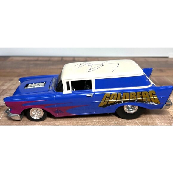 1999 WCW Uncensored Goldberg Diecast Model Car Autographed Collectible Blue & Wh - Picture 1 of 8